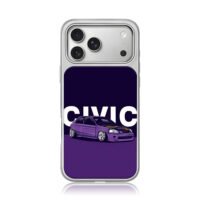 Purple Honda Civic with CIVIC iPhone 17 Pro Max Electroplated Silver Case1