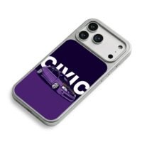 Purple Honda Civic with CIVIC iPhone 17 Pro Max Electroplated Silver Case2