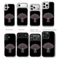 Purple jeweled vintage fan with bow Chris Brown Phone Case Black Electroplated Silver For Iphone 11 To 17