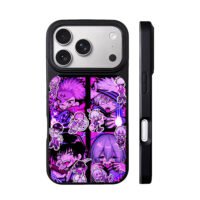 Purple JJK anime character stickers iPhone 17 Pro Max Black Case