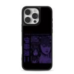 Purple Junji Ito Uzumaki manga art iPhone 16 Pro Max Black Case