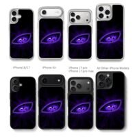 Purple Naruto Rinnegan eye Chris Brown Phone Case Black Electroplated Silver For Iphone 11 To 17