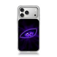 Purple Naruto Rinnegan eye iPhone 17 Pro Max Electroplated Silver Case1