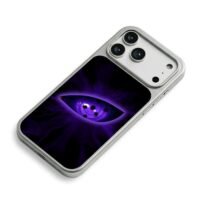 Purple Naruto Rinnegan eye iPhone 17 Pro Max Electroplated Silver Case2