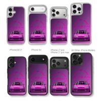 Purple Nissan JDM cartoon car Chris Brown Phone Case Black Electroplated Silver For Iphone 11 To 17