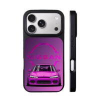 Purple Nissan JDM cartoon car iPhone 17 Pro Max Black Case