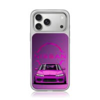 Purple Nissan JDM cartoon car iPhone 17 Pro Max Electroplated Silver Case1