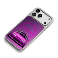Purple Nissan JDM cartoon car iPhone 17 Pro Max Electroplated Silver Case2