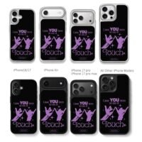Purple pinky hands Out of Touch art Chris Brown Phone Case Black Electroplated Silver For Iphone 11 To 17