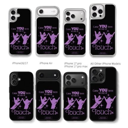 Purple pinky hands Out of Touch art Chris Brown Phone Case Black Electroplated Silver For Iphone 11 To 17