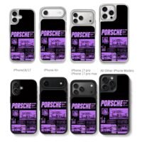 Purple Porsche 911 RWB race car art Chris Brown Phone Case Black Electroplated Silver For Iphone 11 To 17