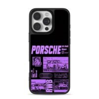 Purple Porsche 911 RWB race car art iPhone 16 Pro Max Black Case