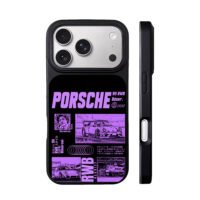 Purple Porsche 911 RWB race car art iPhone 17 Pro Max Black Case