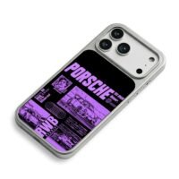 Purple Porsche 911 RWB race car art iPhone 17 Pro Max Electroplated Silver Case2