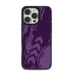 Purple racing graffiti pattern iPhone 16 Pro Max Black Case