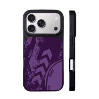 Purple racing graffiti pattern iPhone 17 Pro Max Black Case