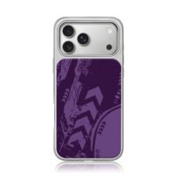 Purple racing graffiti pattern iPhone 17 Pro Max Electroplated Silver Case1