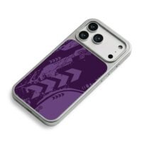 Purple racing graffiti pattern iPhone 17 Pro Max Electroplated Silver Case2