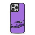 Purple RWB Porsche 911 widebody art iPhone 16 Pro Max Black Case