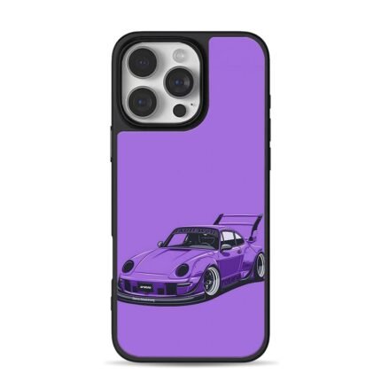 Purple RWB Porsche 911 widebody art iPhone 16 Pro Max Black Case