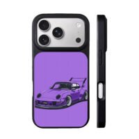 Purple RWB Porsche 911 widebody art iPhone 17 Pro Max Black Case