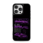 Purple Toyota Supra JDM car graphic iPhone 16 Pro Max Black Case