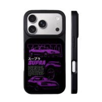 Purple Toyota Supra JDM car graphic iPhone 17 Pro Max Black Case