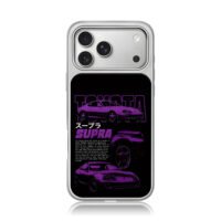 Purple Toyota Supra JDM car graphic iPhone 17 Pro Max Electroplated Silver Case1