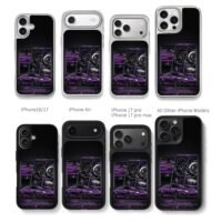 Purple Toyota Supra JDM tuning art Chris Brown Phone Case Black Electroplated Silver For Iphone 11 To 17