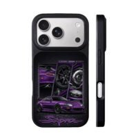 Purple Toyota Supra JDM tuning art iPhone 17 Pro Max Black Case