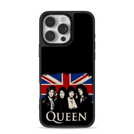 Queen band members on UK union jack iPhone 16 Pro Max Black Case