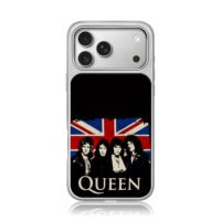 Queen band members on UK union jack iPhone 17 Pro Max Electroplated Silver Case1