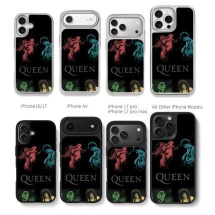 Queen band members stage art Chris Brown Phone Case Black Electroplated Silver For Iphone 11 To 17