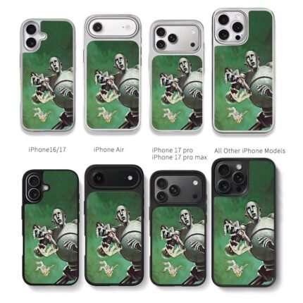 Queen News robot falling people art Chris Brown Phone Case Black Electroplated Silver For Iphone 11 To 17