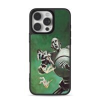 Queen News robot falling people art iPhone 16 Pro Max Black Case