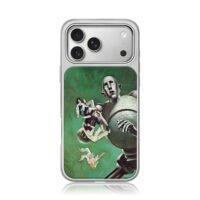 Queen News robot falling people art iPhone 17 Pro Max Electroplated Silver Case1