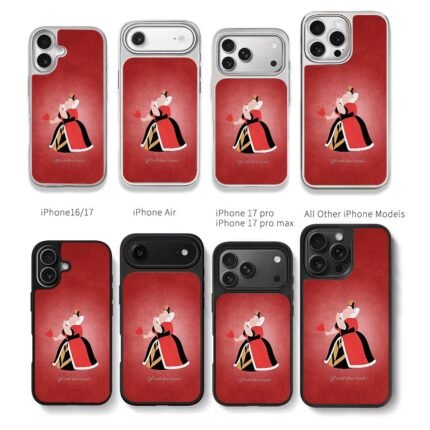 Queen of Hearts heart red art Chris Brown Phone Case Black Electroplated Silver For Iphone 11 To 17