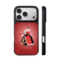 Queen of Hearts heart red art iPhone 17 Pro Max Black Case