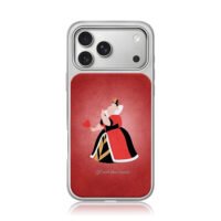 Queen of Hearts heart red art iPhone 17 Pro Max Electroplated Silver Case1
