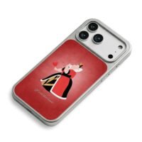 Queen of Hearts heart red art iPhone 17 Pro Max Electroplated Silver Case2