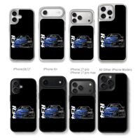R34 GT R JDM half blue car art Chris Brown Phone Case Black Electroplated Silver For Iphone 11 To 17