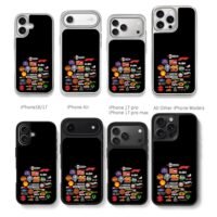 Racing brand logo sticker collage Chris Brown Phone Case Black Electroplated Silver For Iphone 11 To 17