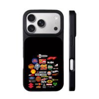 Racing brand logo sticker collage iPhone 17 Pro Max Black Case