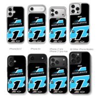 Racing no1 SM accelerate Chevy logo Chris Brown Phone Case Black Electroplated Silver For Iphone 11 To 17