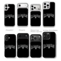 Raiders 4 Life team logo Chris Brown Phone Case Black Electroplated Silver For Iphone 11 To 17