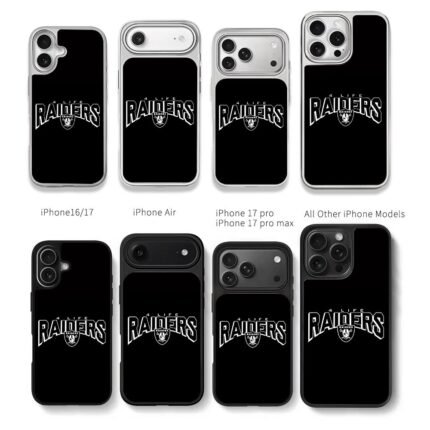 Raiders 4 Life team logo Chris Brown Phone Case Black Electroplated Silver For Iphone 11 To 17