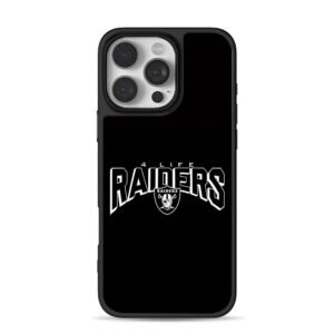 Raiders 4 Life team logo iPhone 16 Pro Max Black Case