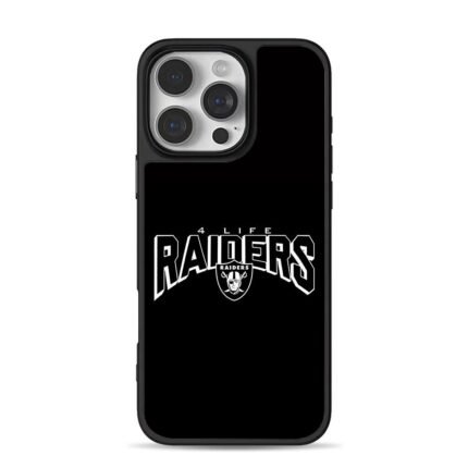 Raiders 4 Life team logo iPhone 16 Pro Max Black Case