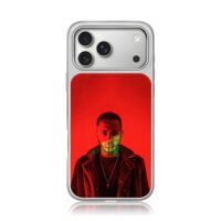 Rapper code mouth red background iPhone 17 Pro Max Electroplated Silver Case1