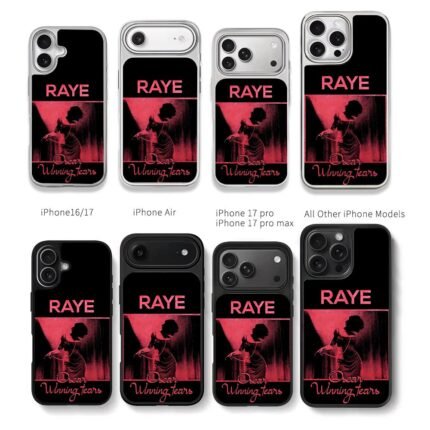 Raye Oscar Winning Tears red singer Chris Brown Phone Case Black Electroplated Silver For Iphone 11 To 17